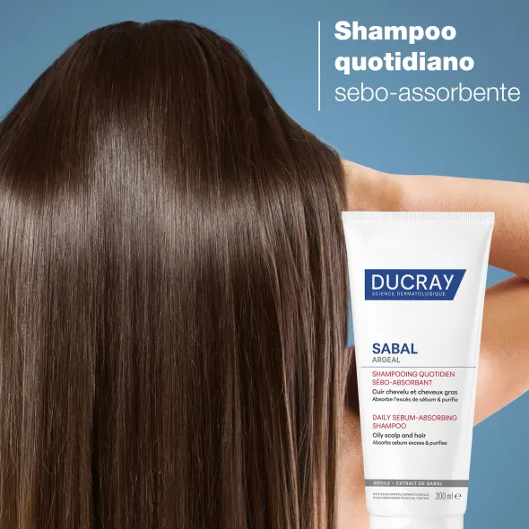 Shampoo Ducray Sabal sebo-assorbente per capelli grassi, 200ml