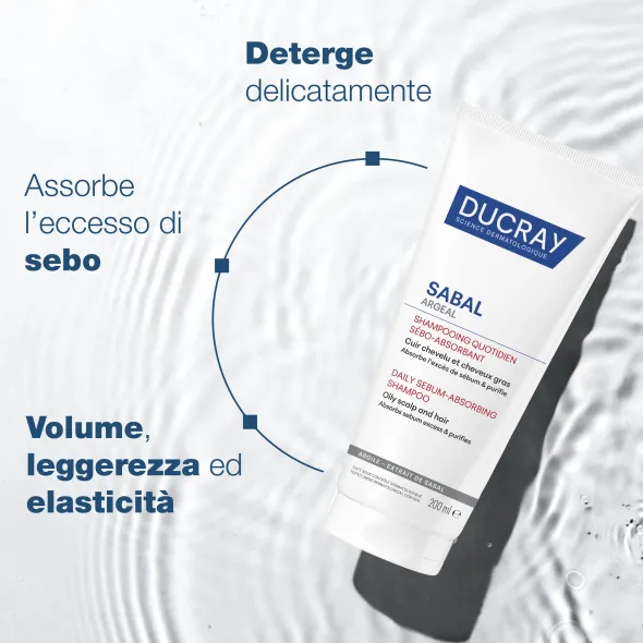 Shampoo Ducray Sabal sebo-assorbente per capelli grassi, 200ml