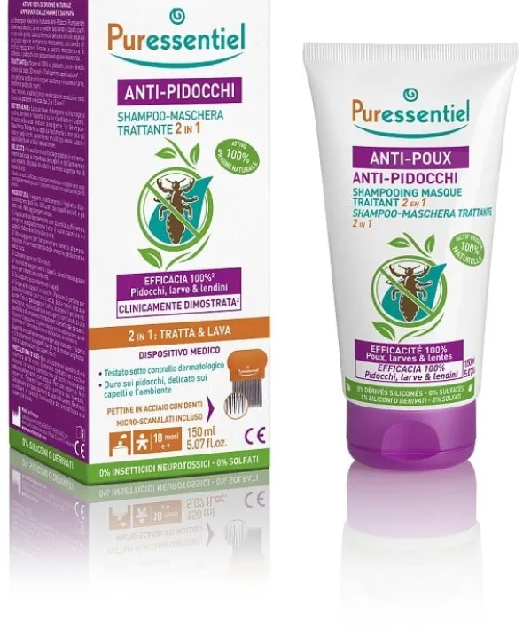 Shampoo Puressentiel trattamento pidocchi, 150ml