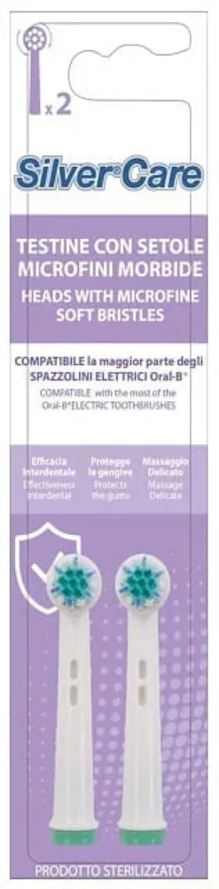 SILVERCARE SENSITIVE 2 TESTINE RICAMBIO COMPATIBILI ORAL B