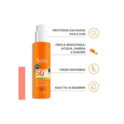 Solare Spray Avène SPF50+ per bambini, corpo e viso, 200ml