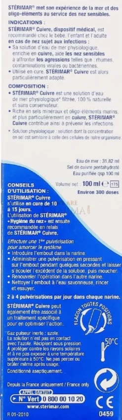Spray Sterimar Cu per naso sensibile al raffreddore 100ml