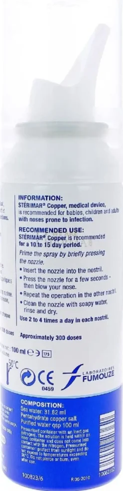 Spray Sterimar Cu per naso sensibile al raffreddore 100ml