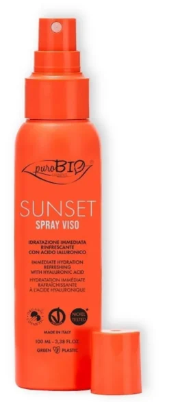 Spray Viso PuroBio Sunset idratante con acido ialuronico