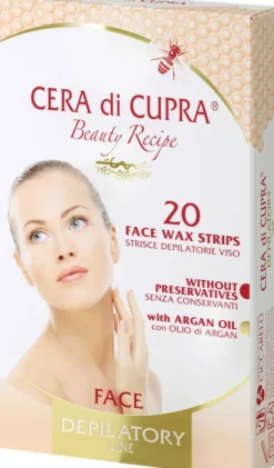 Strisce depilatorie viso Cera di Cupra, 20 pezzi