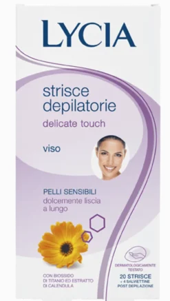 Strisce depilatorie viso Lycia Delicate Touch, 12 pezzi