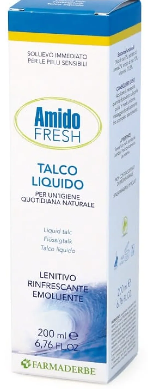 Talco liquido Amido Fresh lenitivo e rinfrescante, 200ml