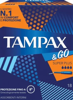 TAMPAX &GO ASSORBENTE INTERNO SUPER PLUS 18 PEZZI