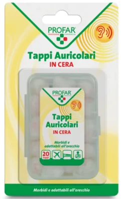 Tappi Auricolari in Cera Profar, isolamento rumori, 20 pezzi