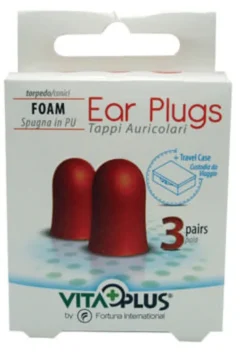 TAPPI AURICOLARI SPUGNA CONICI 3 COPPIE + CUSTODIA