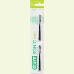 Testine di ricambio Gum Sonic Daily nere, 2 pezzi