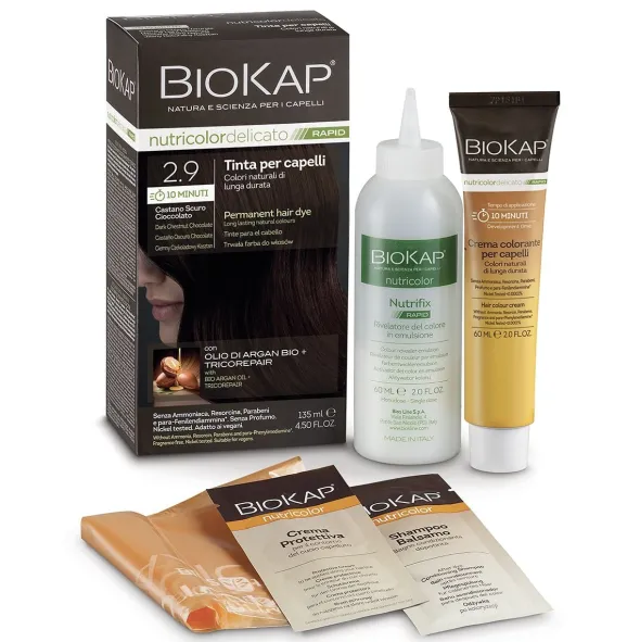 Tinta Biokap Nutricolor Delicato Rapida 2,9 Castano, 135ml