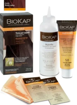 Tinta Biokap Nutricolor 6.66 Rosso Rubino, tubo+flacone