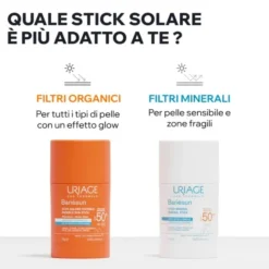 URIAGE EAU THERMALE BARIESUN SPF50+ STICK SOLAIRE INVISIBILE EFFET GLOWY 18 G