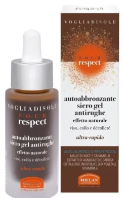 VOGLIA DI SOLE FOUR RESPECT SIERO GEL ANTIRUGHE AUTOABBRONZANTE NATURALE UNIFORMANTE 30 ML