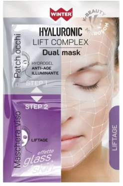 WINTER HYALURONIC LIFT COMPLEX DUAL MASK LIFTAGE PATCH OCCHI HYDROGEL + MASCHERA VISO GLASS SKIN